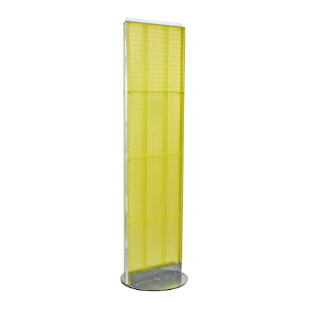 Azar Displays Two-Sided Pegboard Floor Display on Revolving Base. Spinner Rack Stand. 700250-YEL